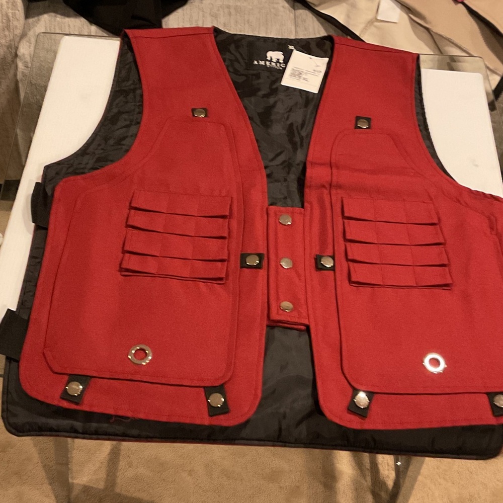 American Stitch Red and Black Vest